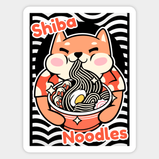 Shiba Noodles With a Ramen Theme for Dog Lover Magnet